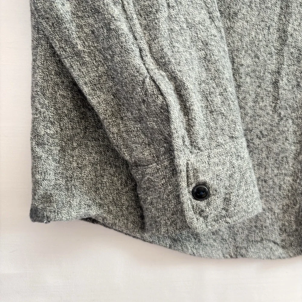 Grayers Heritage Flannels Shirt Mens Large Gray Flannel Button‎ Down Long Sleeve